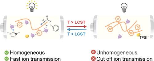 Reversible phase transition poly(benzyl methacrylate)/ionic liquid electrolytes for effective overheating protection in lithium batteries