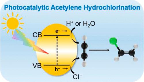 Photocatalytic Acetylene Hydrochlorination by Pairing Proton Reduction and Chlorine Oxidation over g-C3N4/BiOCl Catalysts