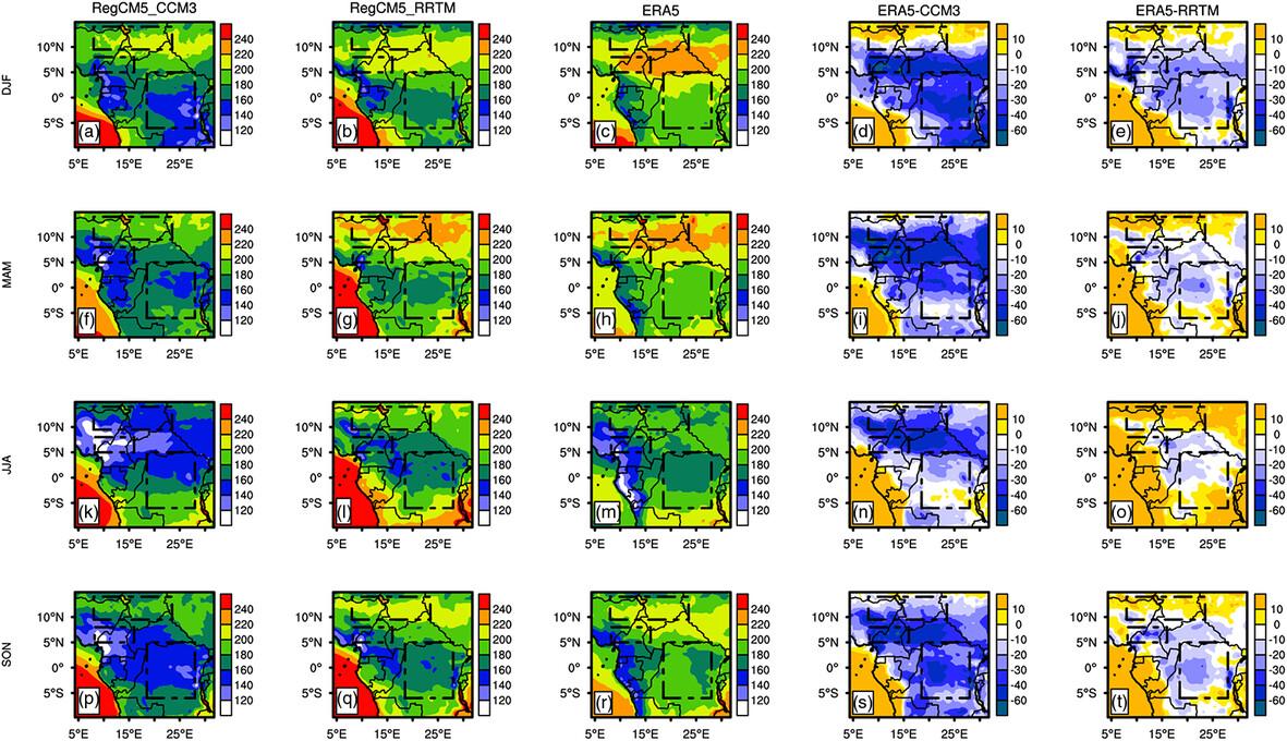 Unravelling the performance of atmospheric radiative transfer schemes in the simulation of mean surface climate in Central Africa using the RegCM5 climate model