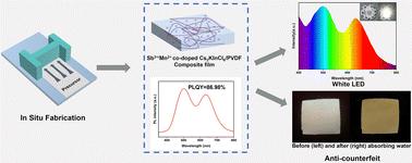 In situ preparation of highly luminescent Sb3+/Mn2+ co-doped Cs2KInCl6 lead-free double perovskites in a PVDF matrix and application to white light emitting diodes and anti-counterfeiting†