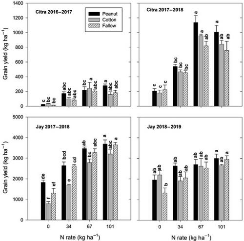 Nitrogen credits after peanut (Arachis hypogaea L.)