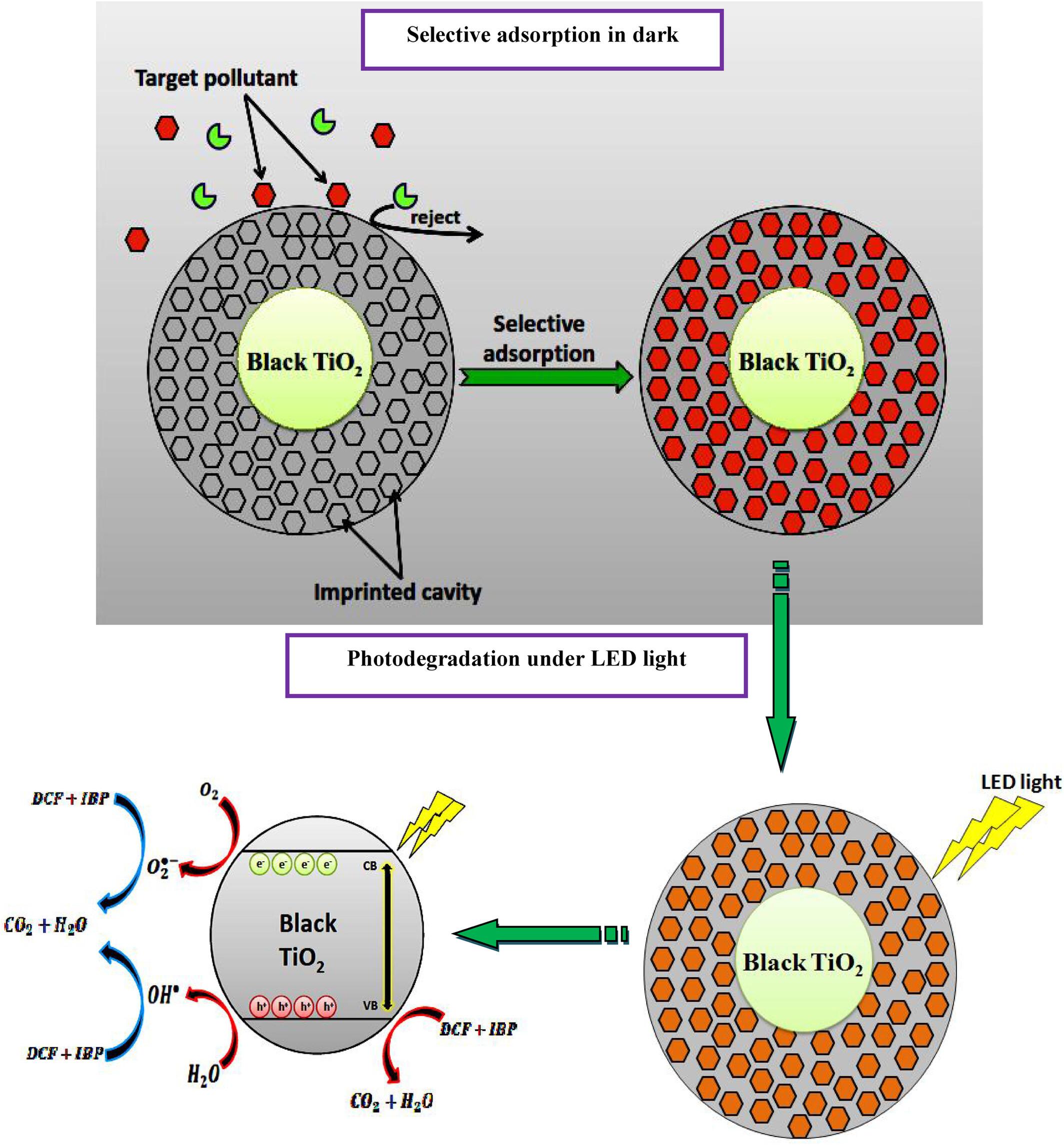 Novel black TiO2-MIP cartridge for the selective and enhanced removal of NSAIDs under LED light irradiation