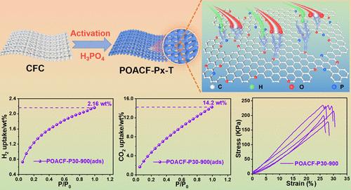 Nanopore Microenvironment Regulation of a Self-Supporting Cellulose-Based Porous Carbon Fiber Cloth by Homogeneous One-Step Activation for Hydrogen Storage and Carbon Dioxide Capture