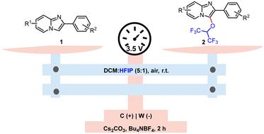 An efficient direct electrolysis method for the synthesis of 1,1,1,3,3,3-hexafluoroisopropyxy substituted imidazo[1,2-a]pyridines†
