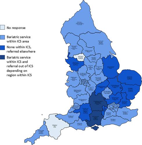 Variation in the commissioning of specialist weight management services and bariatric surgery across England: Results of a freedom of information-based mapping exercise across the 42 integrated Care Systems of England