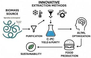 Phycocyanin extraction from Limnospira spp.: sustainable source of natural blue color for the food industry