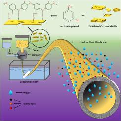 Engineering hollow fiber membranes with poly-m-aminophenol functionalized graphitic carbon nitride for efficient water purification