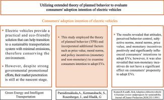 Utilizing extended theory of planned behavior to evaluate consumers’ adoption intention of electric vehicles