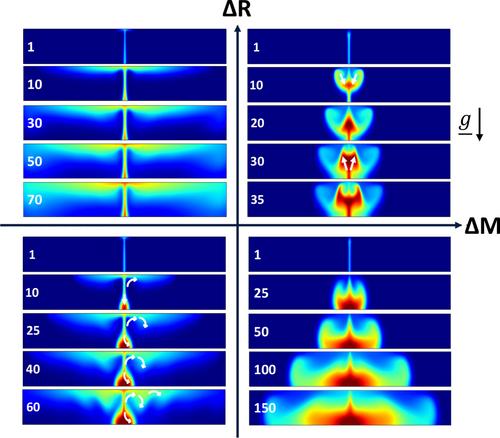 Influence of Chemo-Hydrodynamical Oscillations in Bimolecular Reactions on Mixing