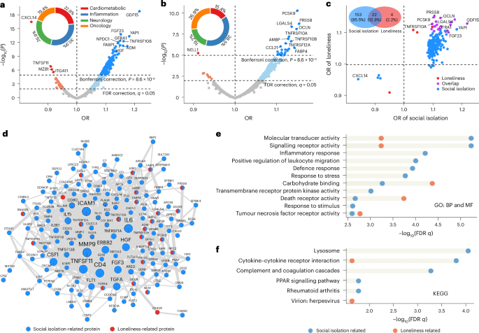 Plasma proteomic signatures of social isolation and loneliness associated with morbidity and mortality