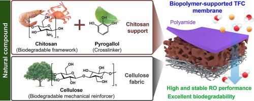 Biopolymer-supported thin-film composite membranes for reverse osmosis