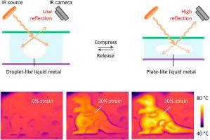 Cephalopod-inspired soft composite with liquid metal inclusions for tunable infrared modulation