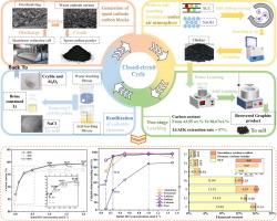 An efficient recycling process of spent cathode carbon blocks via low temperature molten salt roasting and two stage leaching