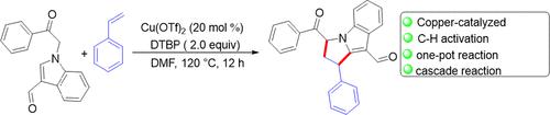 Copper-Catalyzed Radical Cascade Cyclization of N-Substituted Indole-3-Aldehydes with Aryl Alkenes: Access to Pyrrolo[1,2-a]indole Scaffolds