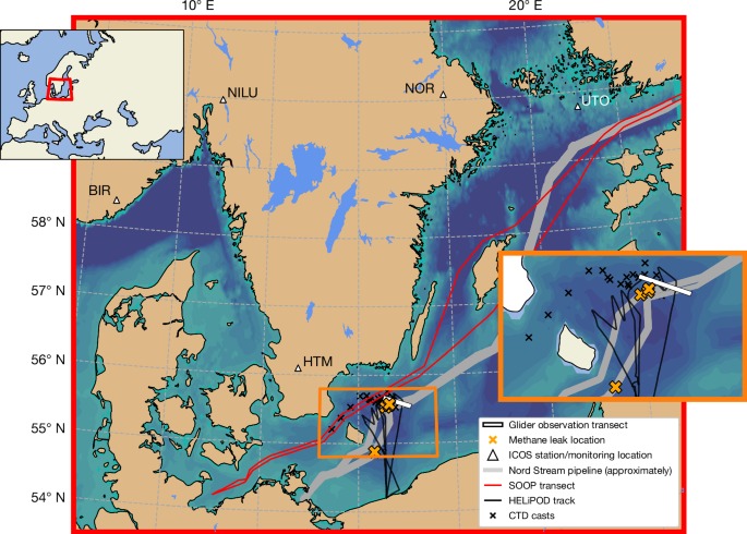 Methane emissions from the Nord Stream subsea pipeline leaks