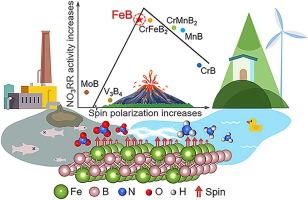 Spin-mediated electrocatalytic nitrate reduction to ammonia on two-dimensional transition metal borides