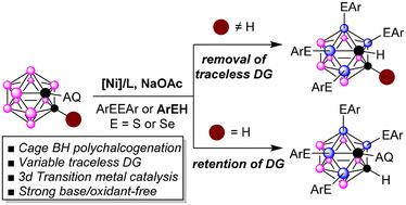 A variable bidentate traceless directing group for nickel-catalyzed regioselective B–H poly-chalcogenation of o-carboranes