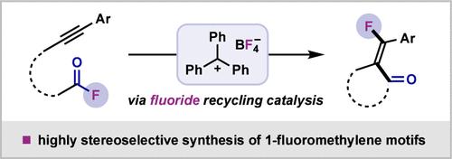 Intramolecular Fluoroacylation Enabled by TrBF4-Catalyzed Fluoride Recycling