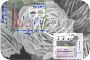 Highly sensitive, selective, and ppb level detection of NO2 gas using SnSe2 micro-flower, SnO2/SnSe2, and Au-SnO2/SnSe2 heterojunctions