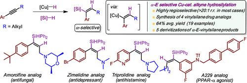 Regioselective Cu-Catalyzed Hydrosilylation of Internal Aryl Alkynes
