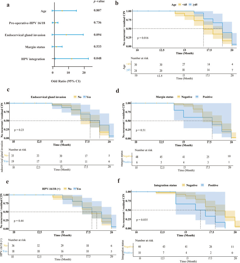 Risk of residual/recurrent cervical diseases in HPV-positive women post-conization depends on HPV integration status.