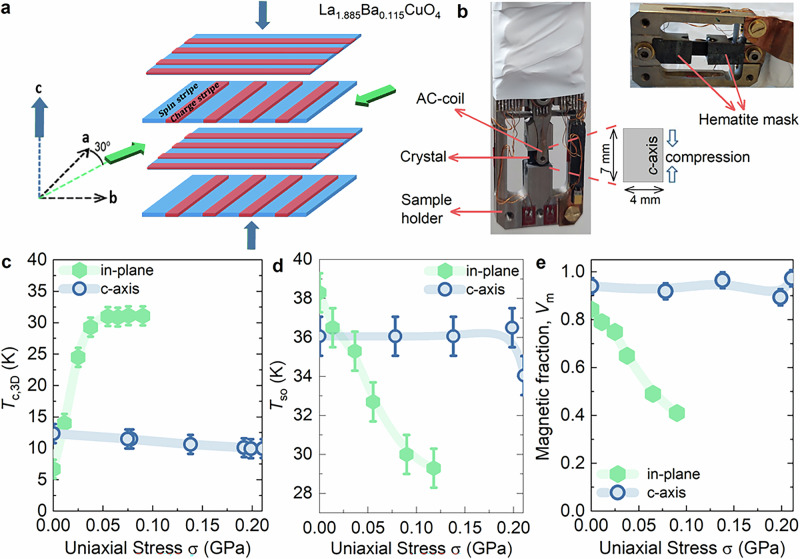 Contrasting <i>c</i>-axis and in-plane uniaxial stress effects on superconductivity and stripe order in La<sub>1.885</sub>Ba<sub>0.115</sub>CuO<sub>4</sub>.