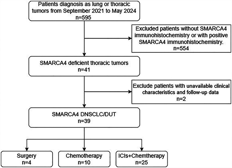 Retrospective Insights into the Clinicopathological Features and Treatment Outcomes of Thoracic SMARCA4-Deficient Tumors.