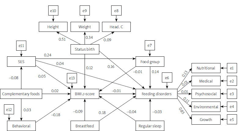 Identifying and evaluating factors related to feeding disorders in children using the path analysis method.
