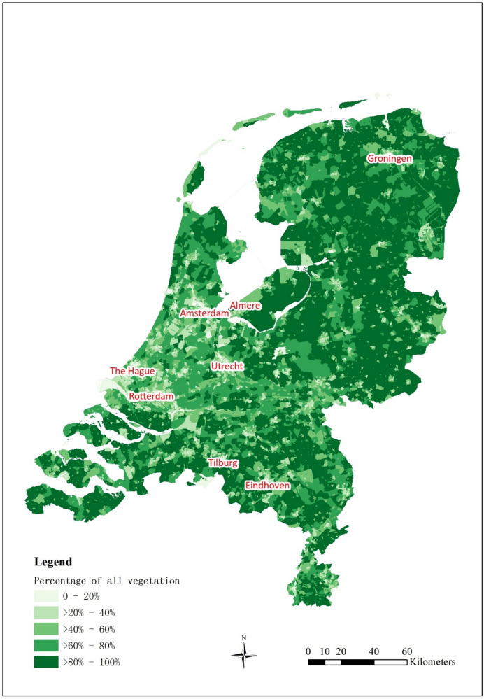 Socio-demographic and socio-economic differences in the availability of green space in the Netherlands.