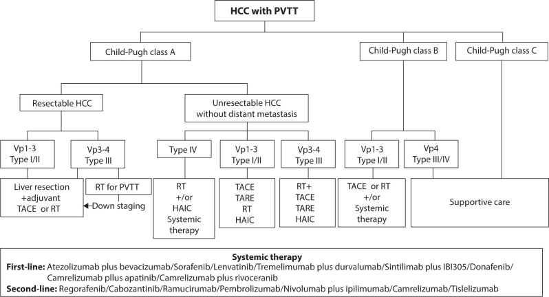 Management strategies for advanced hepatocellular carcinoma with portal vein tumor thrombosis.