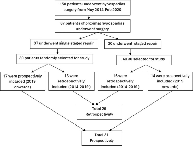 Comparison of Single-Staged and Staged Repair of Proximal Hypospadias among Children Attending a Tertiary Care Center of Northern India: A Retro-prospective Analysis.