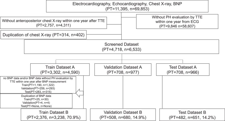 An ensemble learning model for detection of pulmonary hypertension using electrocardiogram, chest X-ray, and brain natriuretic peptide.