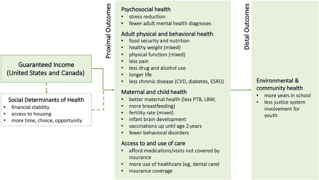 Guaranteed income and health in the United States and Canada: a scoping review.