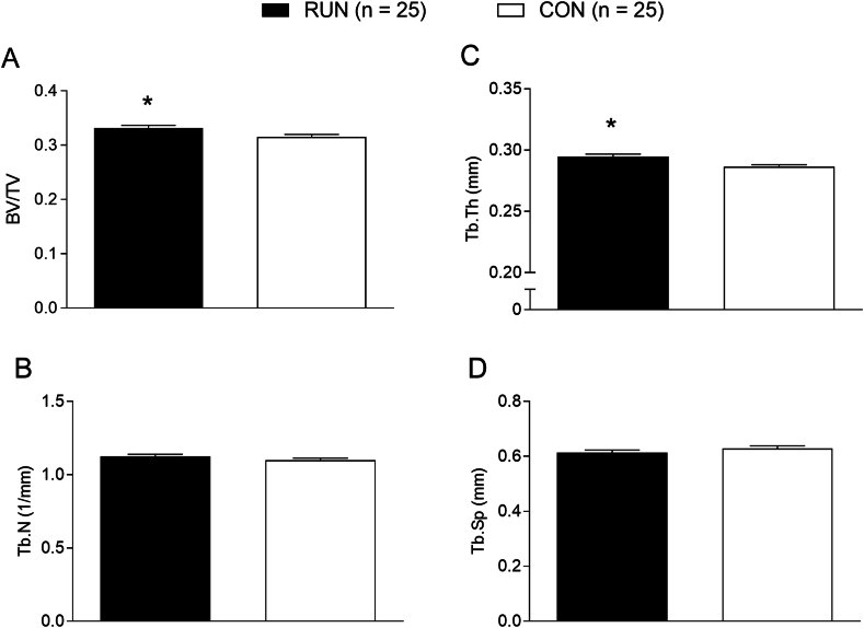 Comparison of trabecular bone microarchitecture between older males with and without a running habit: A cross-sectional study