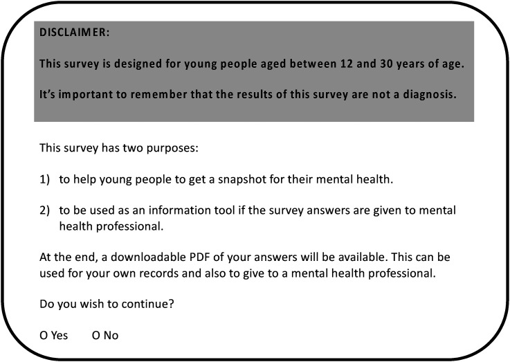 Getting help early: An online mental health self-assessment tool for young people.