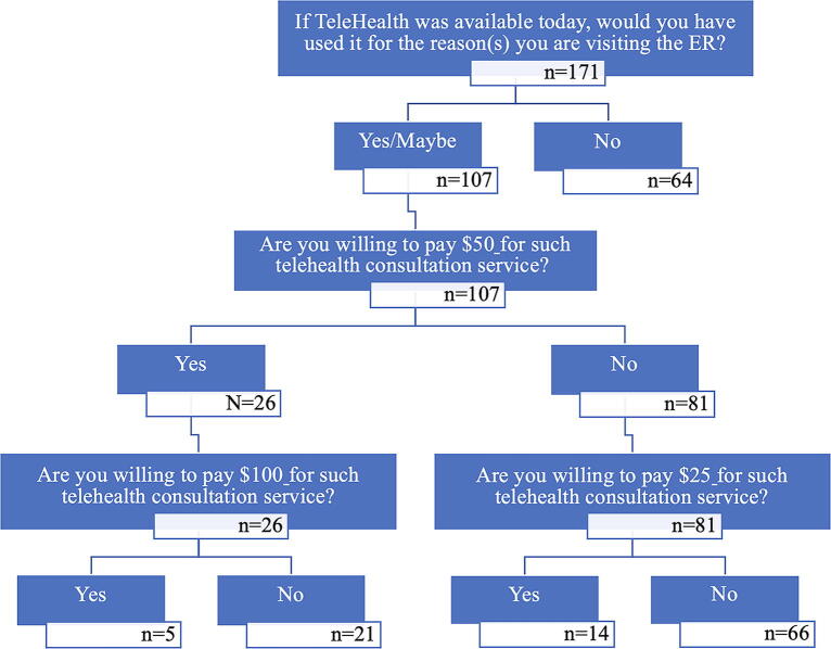 Knowledge, Readiness, Willingness-to-Use, and Willingness-to-Pay for Telehealth in Nonlife-Threatening Emergency Department Visits.