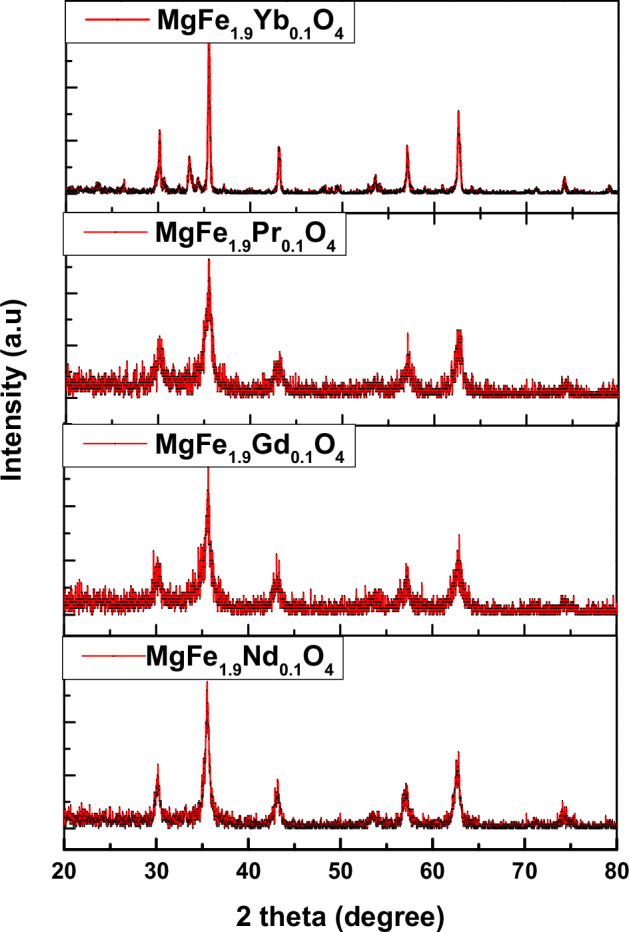 Impact of Gd, Pr, Yb, and Nd doping on the magnetic properties of Mg-ferrite nanoparticles