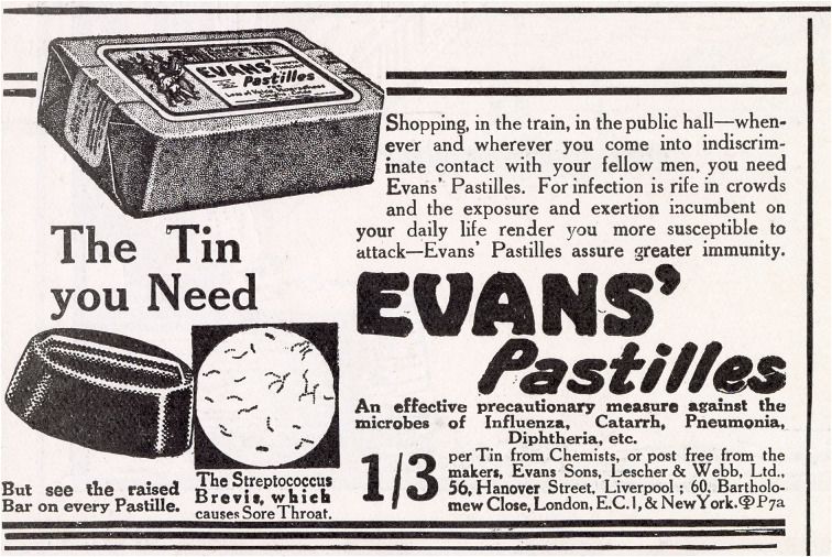 Immunity for sale: depictions of immunity in British newspaper advertising, 1890-1940.
