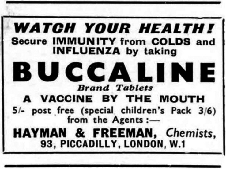 Immunity for sale: depictions of immunity in British newspaper advertising, 1890-1940.