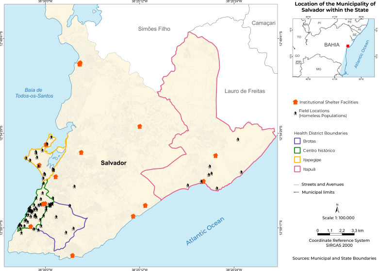 Transgender people and travestis experiencing homelessness in Salvador: a descriptive study on sociodemographic profile and access to social assistance and health services, Brazil, 2021 and 2022.