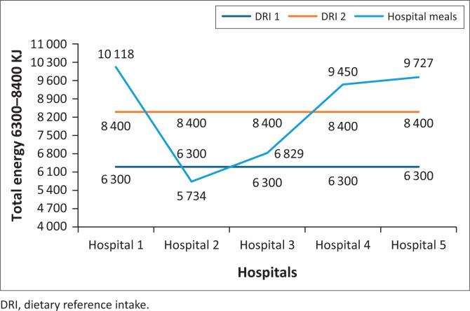 Nutrient composition of meals served to adult inpatients in public hospitals in North West, South Africa.