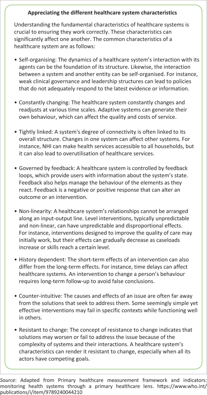 Primary health care strengthening through the lens of healthcare system thinking.