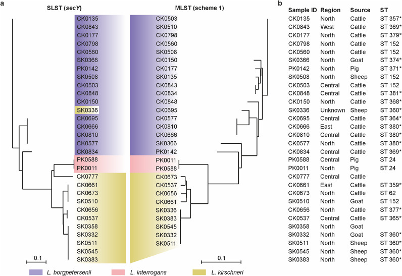 Molecular detection and typing of pathogenic <i>Leptospira</i> species from livestock and small mammals in Uganda.