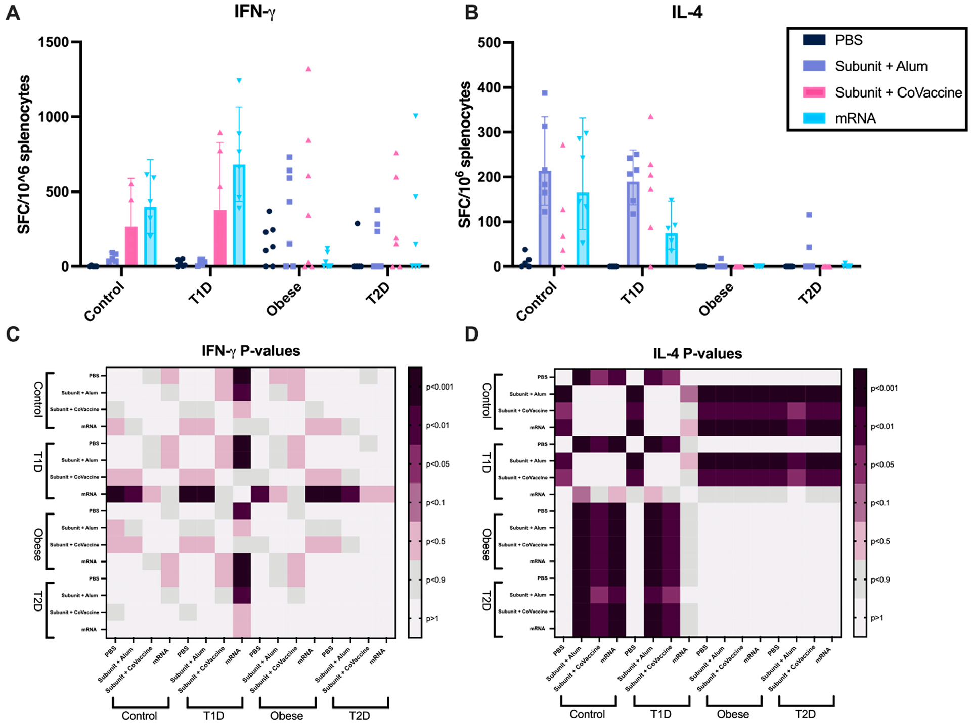 Impact of Metabolic States on SARS-CoV-2 Vaccine Responses in Mouse Models of Obesity and Diabetes.