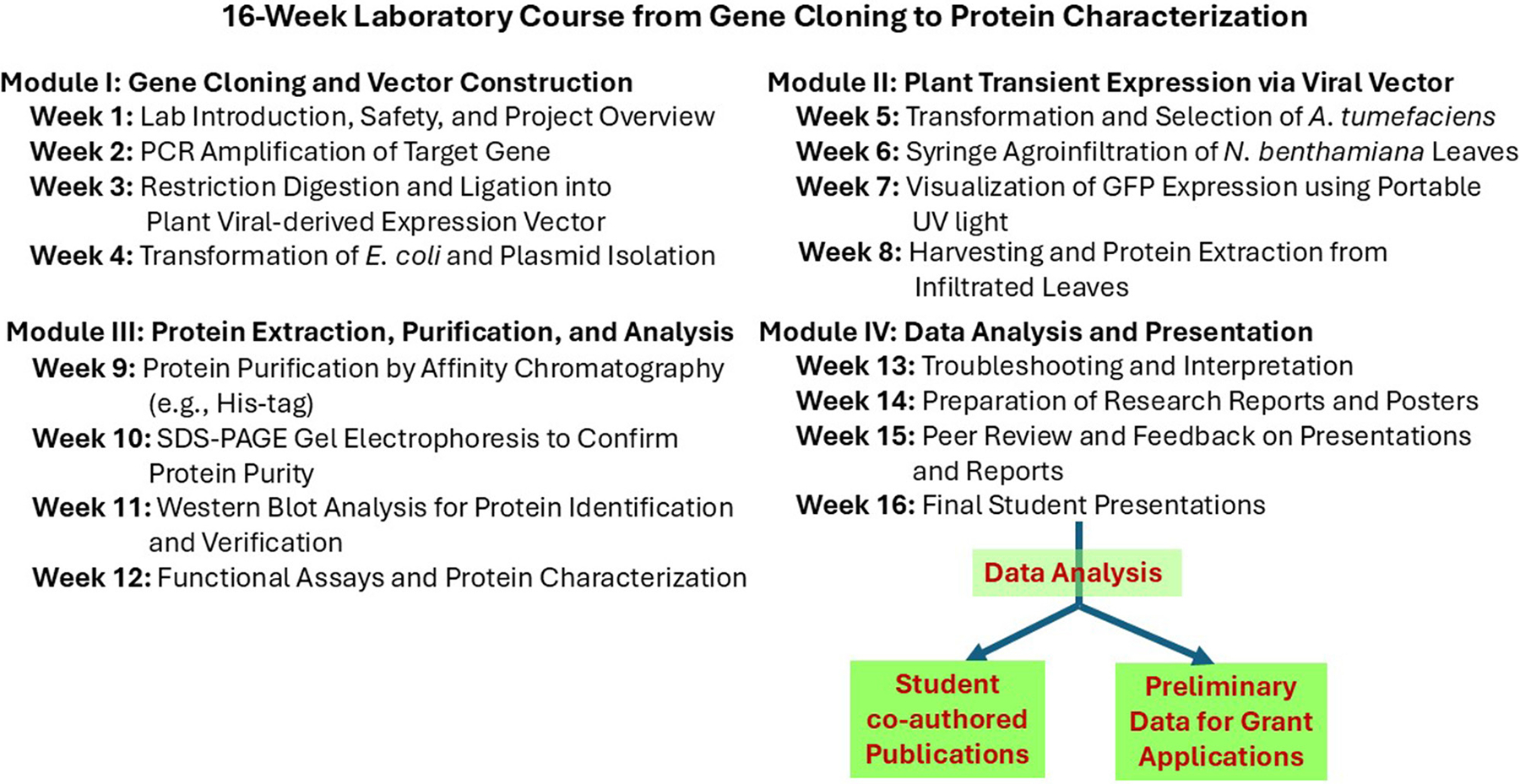 Viral vector-based transient expression systems for plant biotechnology research at PUIs.