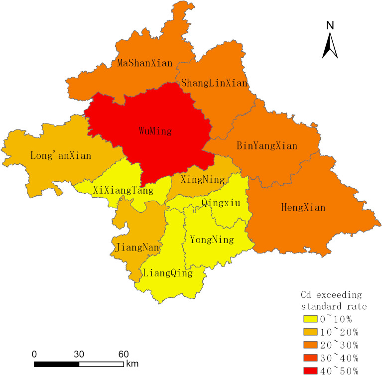 Assessment of environmental impacts of heavy metal pollution in rice in Nanning, China.