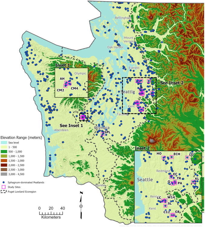 Hydrogeochemical and Vegetation Characterization of <i>Sphagnum</i>-dominated Peatlands in the Puget Lowlands of Washington State, USA.