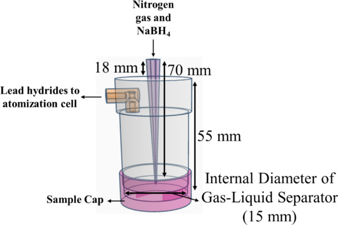 A sensitive determination of lead by hydride generation integrated with micro-sampling gas-liquid separator-FAAS after preconcentration by NiFe<sub>2</sub>O<sub>4</sub> nanoparticles.