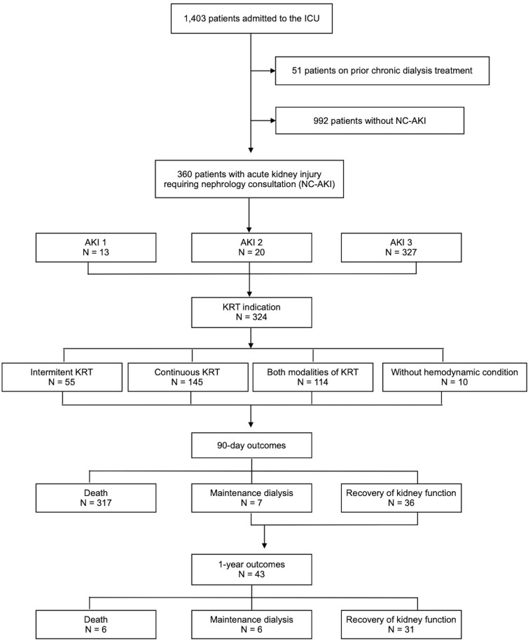 Acute kidney injury in critically ill COVID-19 patients in a tertiary hospital: short and long-term kidney and patient outcomes.