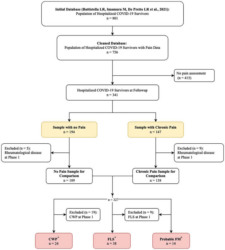 Risk factors associated with chronic pain and fibromyalgia-like symptoms post-COVID hospitalization.